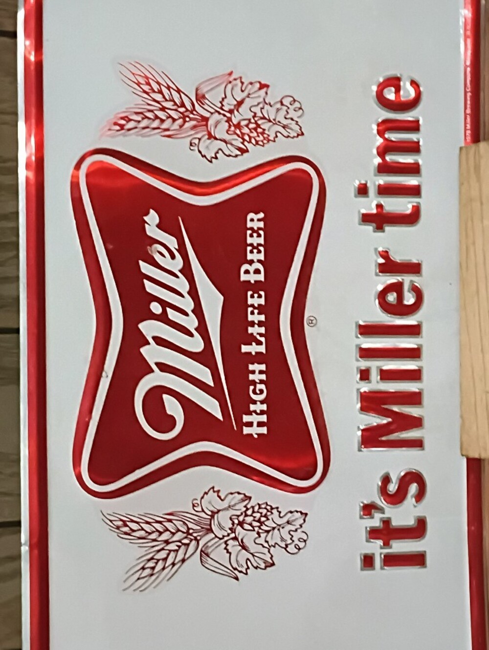 Miller High Life Metal Sign - Red and White